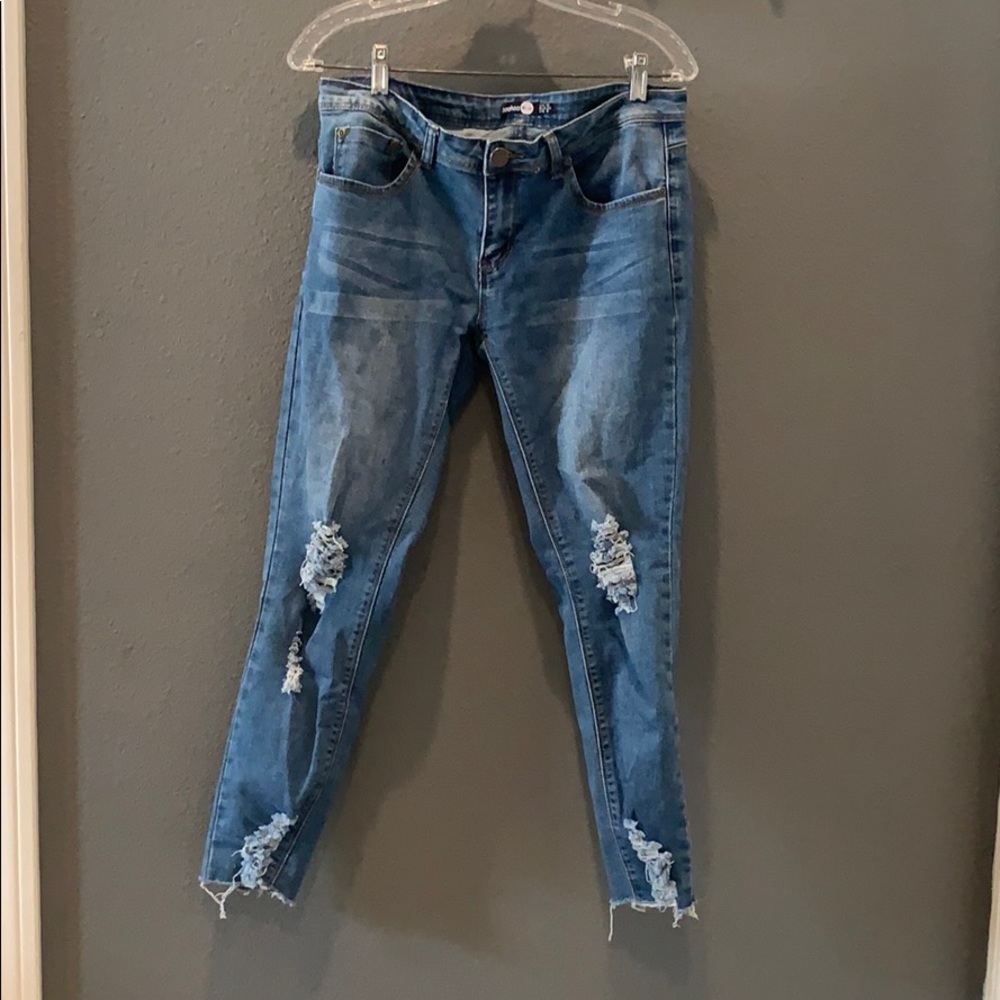 Distressed Denim Jeans